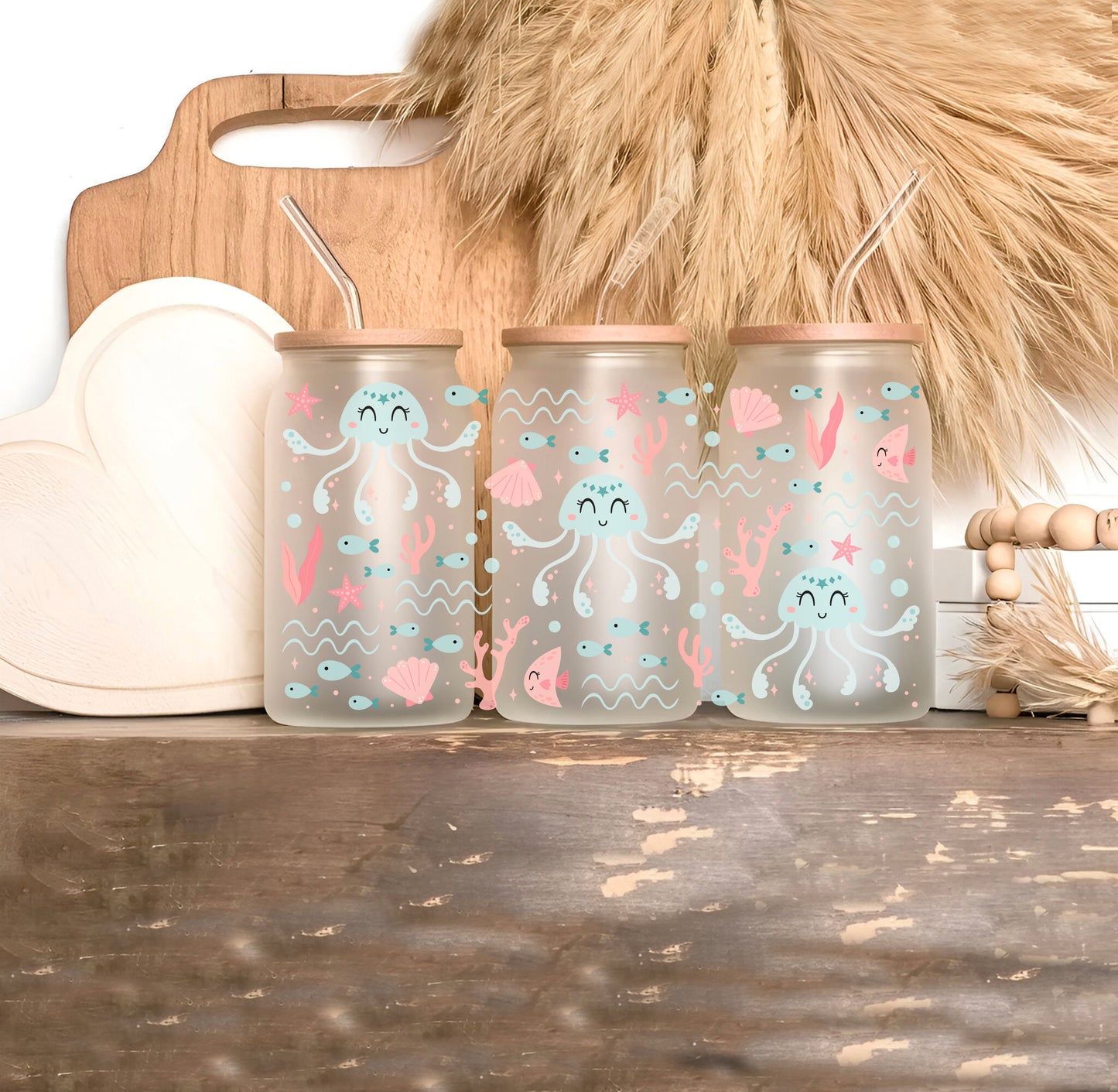 Verre 16oz givré - CRÉATURES DE LA MER