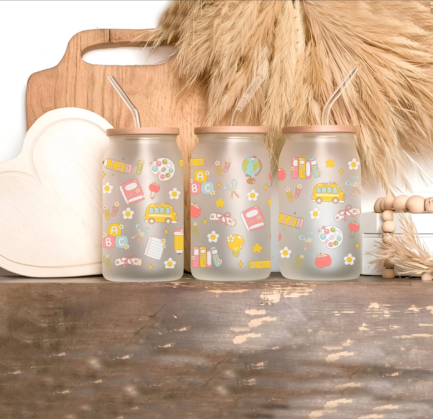 Verre 16oz givré - SCOLAIRE CUTIE