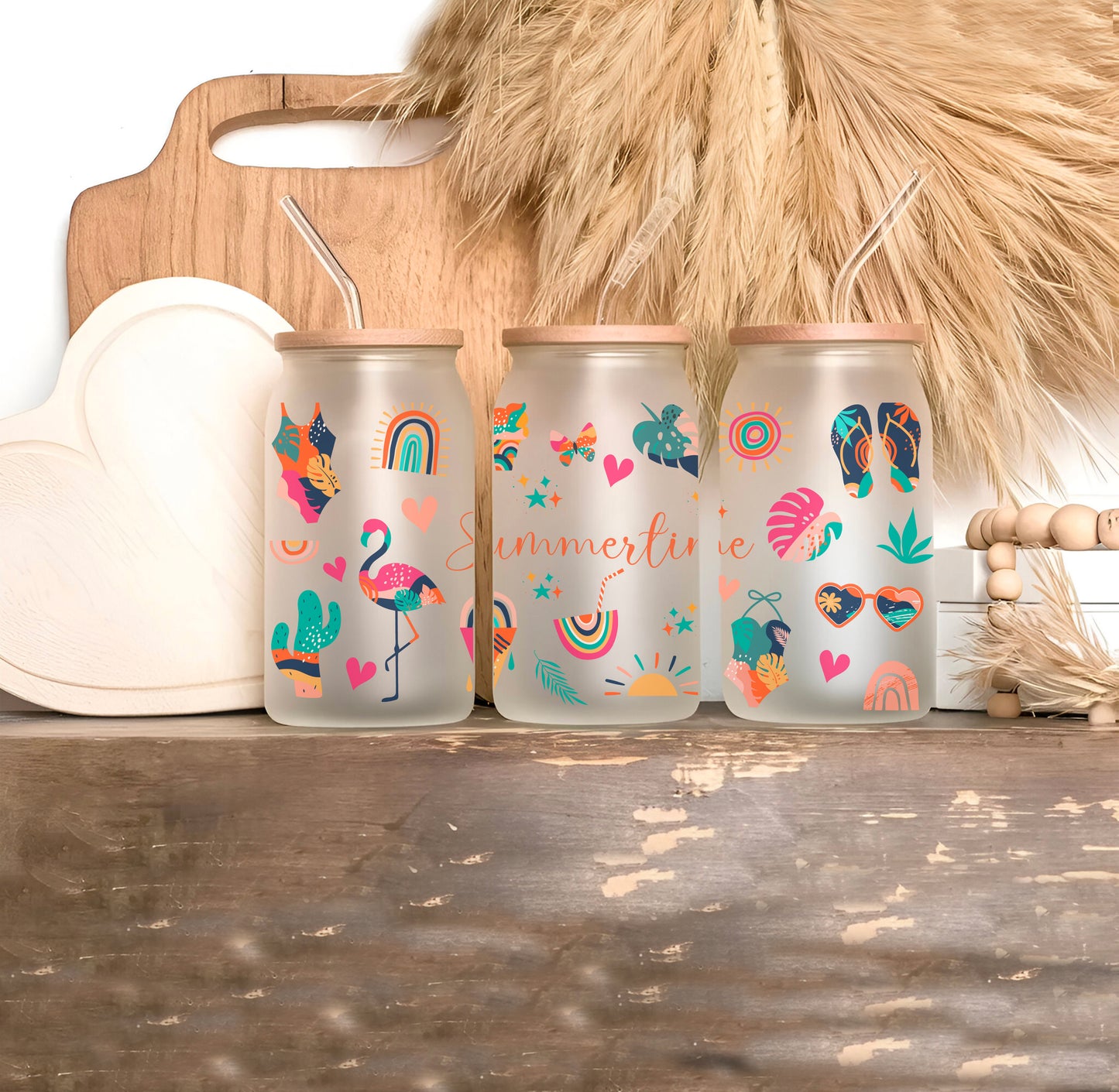 Verre 16oz givré - PLAGE COLORÉE