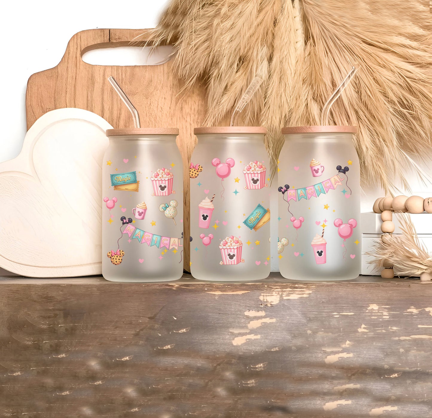 16oz Glass - Minnie & Daisy
