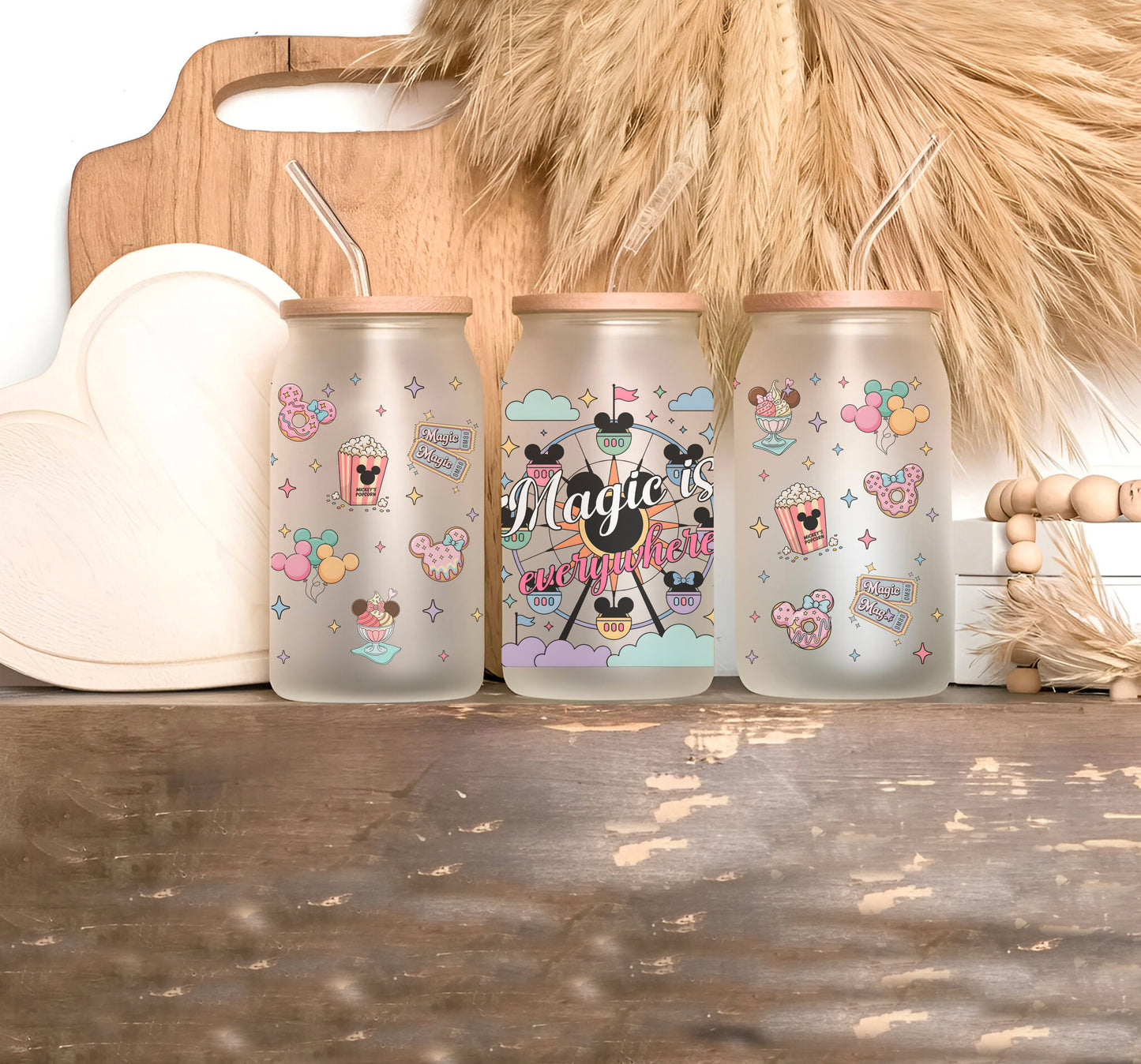 16oz Glass - Minnie & Daisy