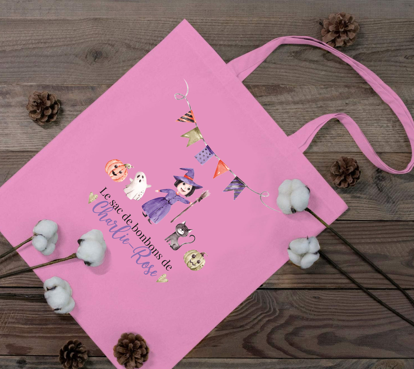 Sac coton - moyen 16x15 - HALLOWEEN SORCIÈRE