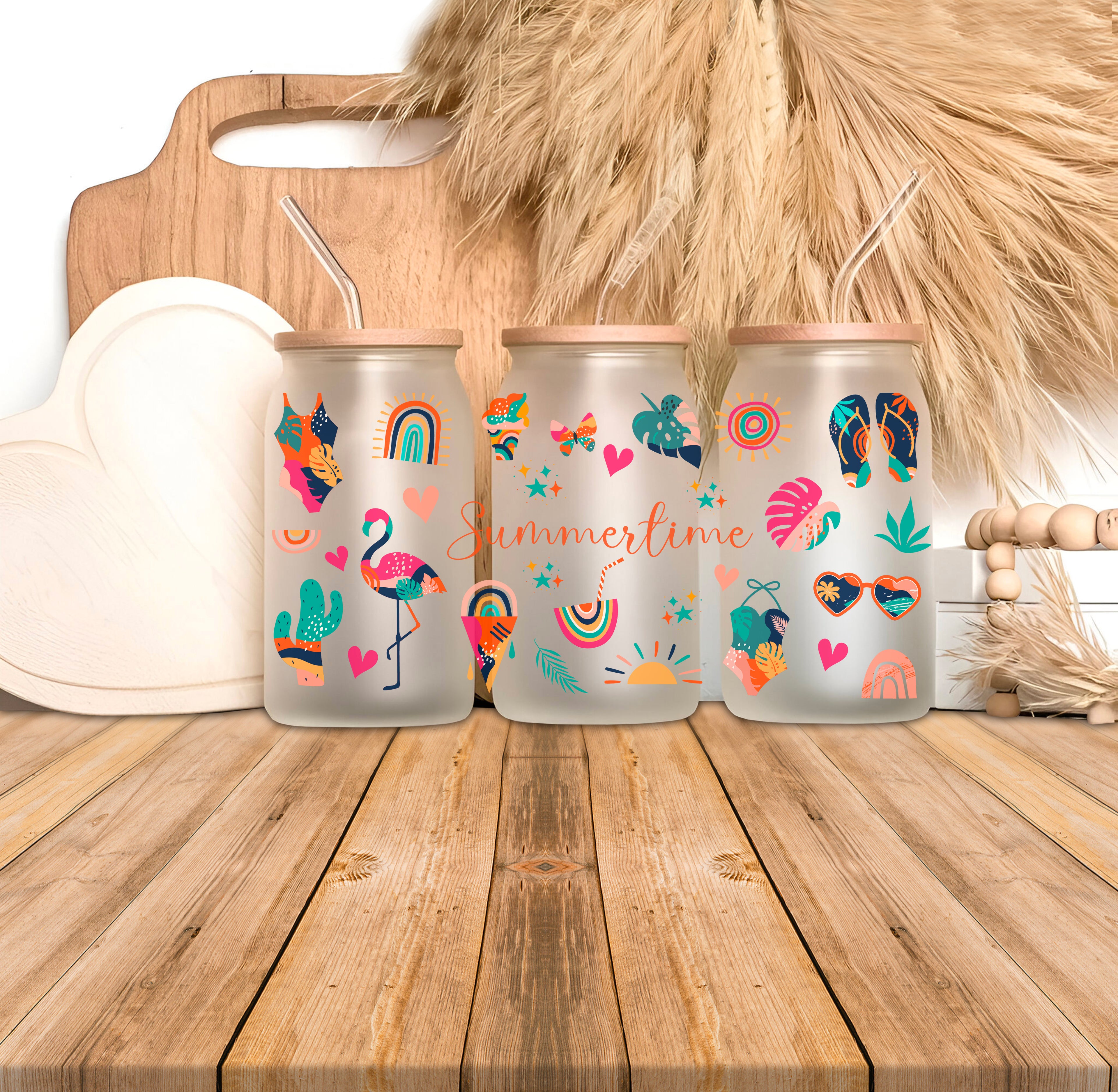 Verre 16oz givré - PLAGE COLORÉE