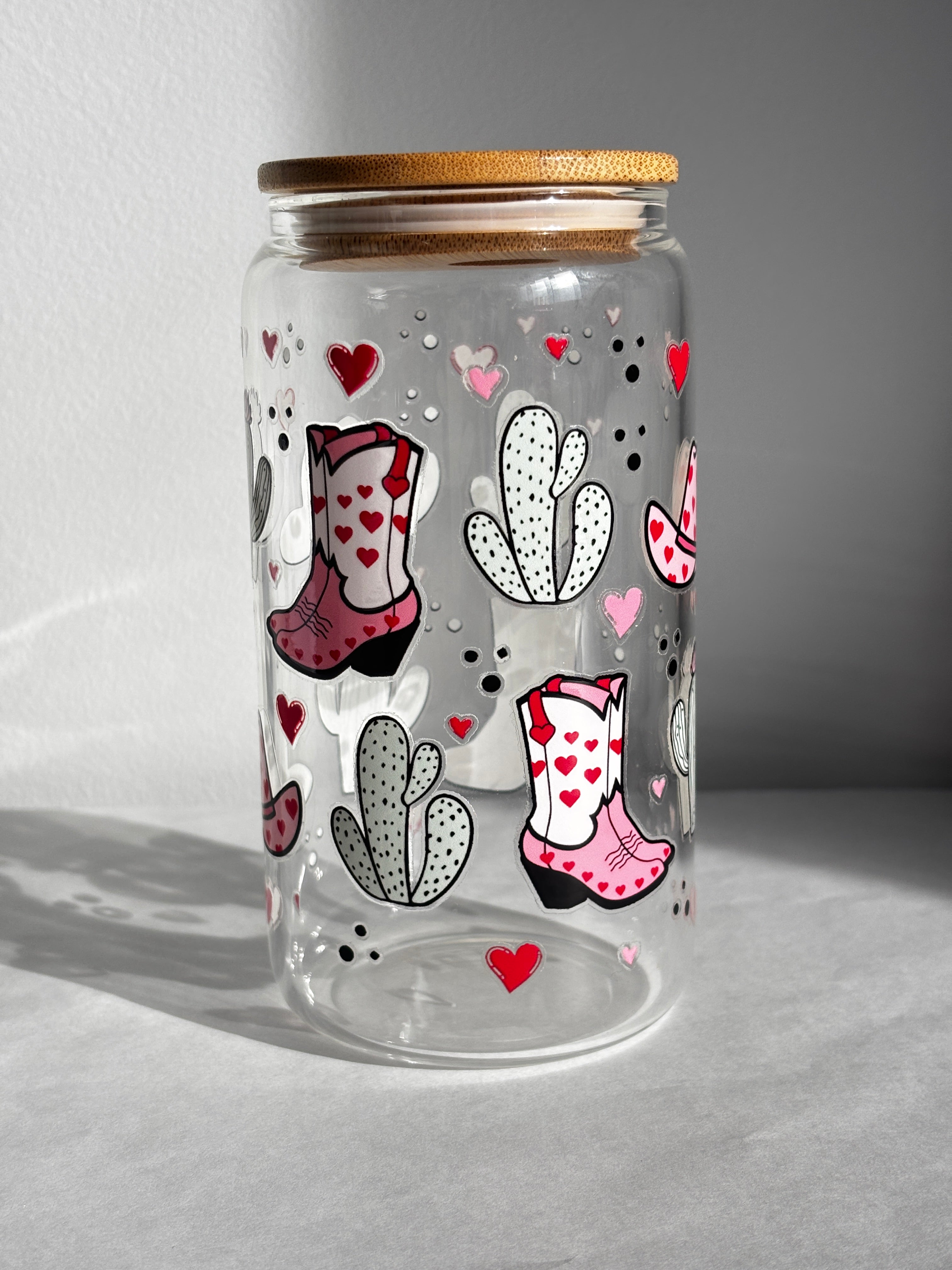 Verre 16oz clair - COWGIRL ROSE