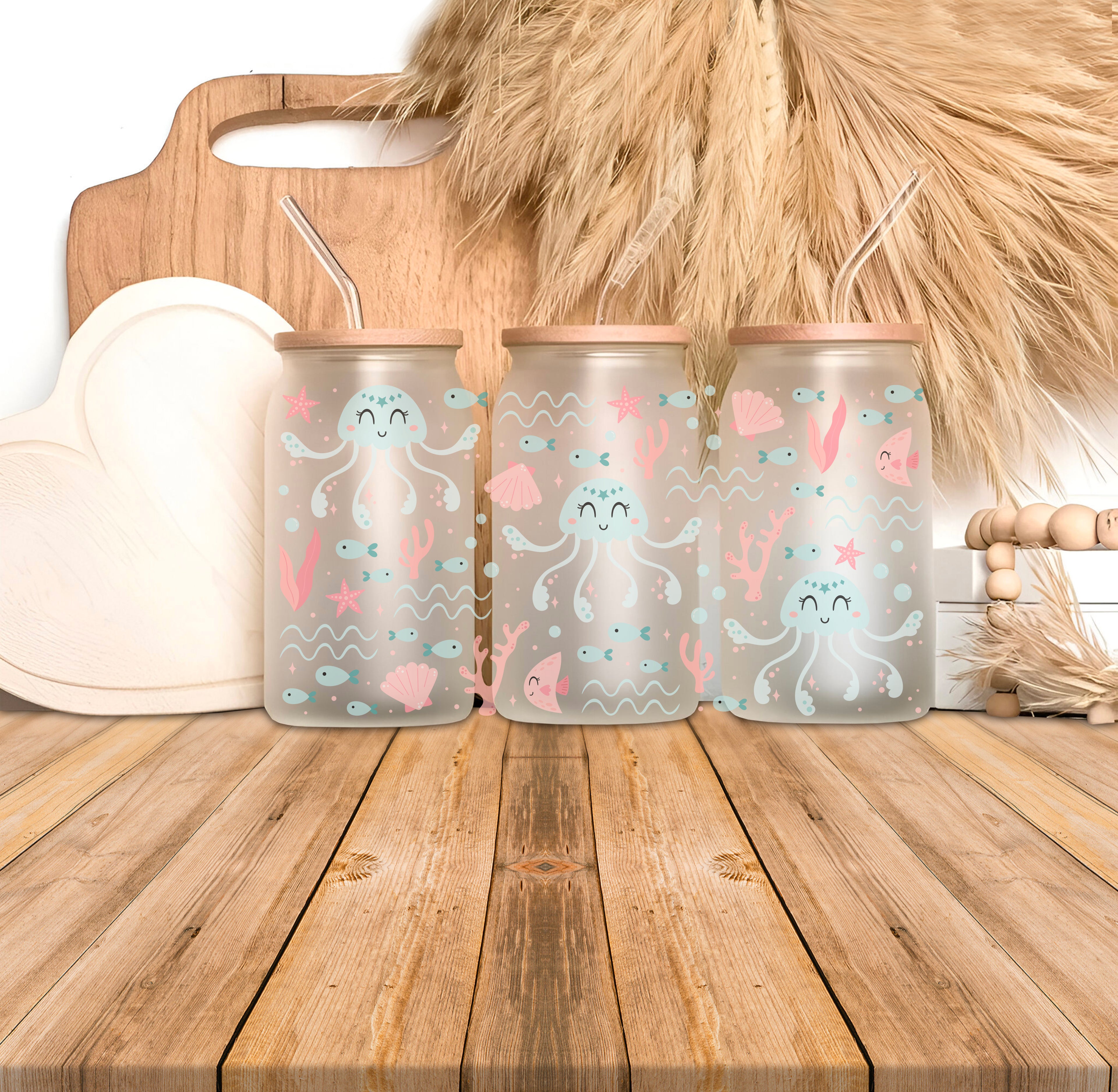Verre 16oz givré - CRÉATURES DE LA MER