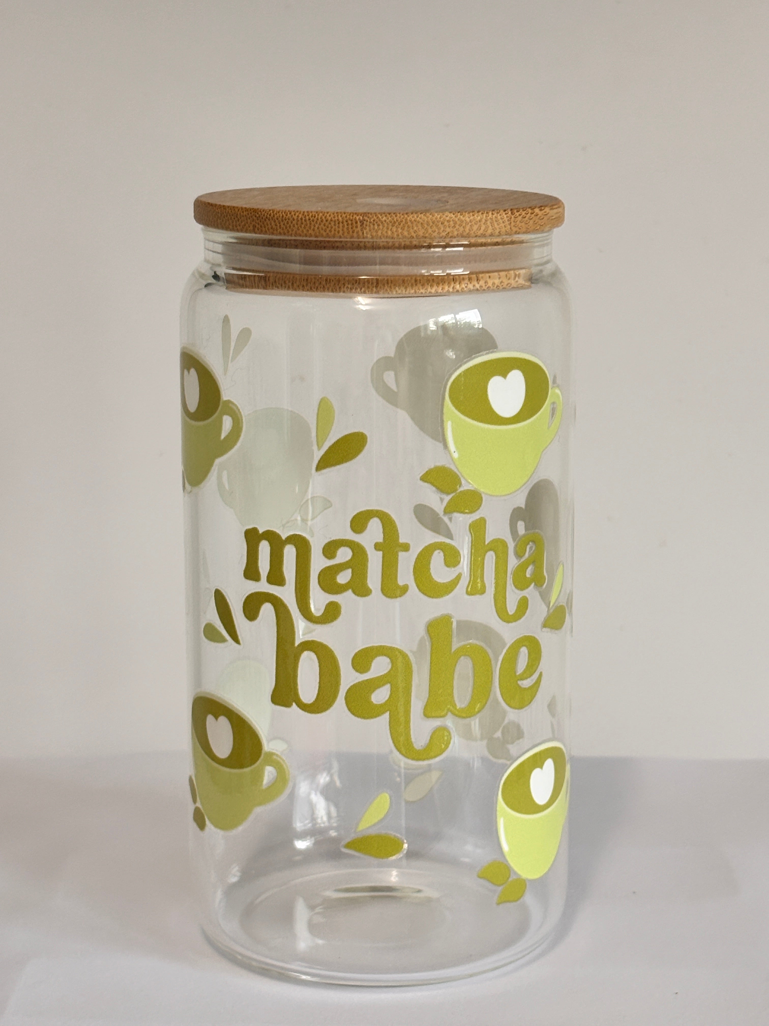 Verre 16oz clair - MATCHA BABE