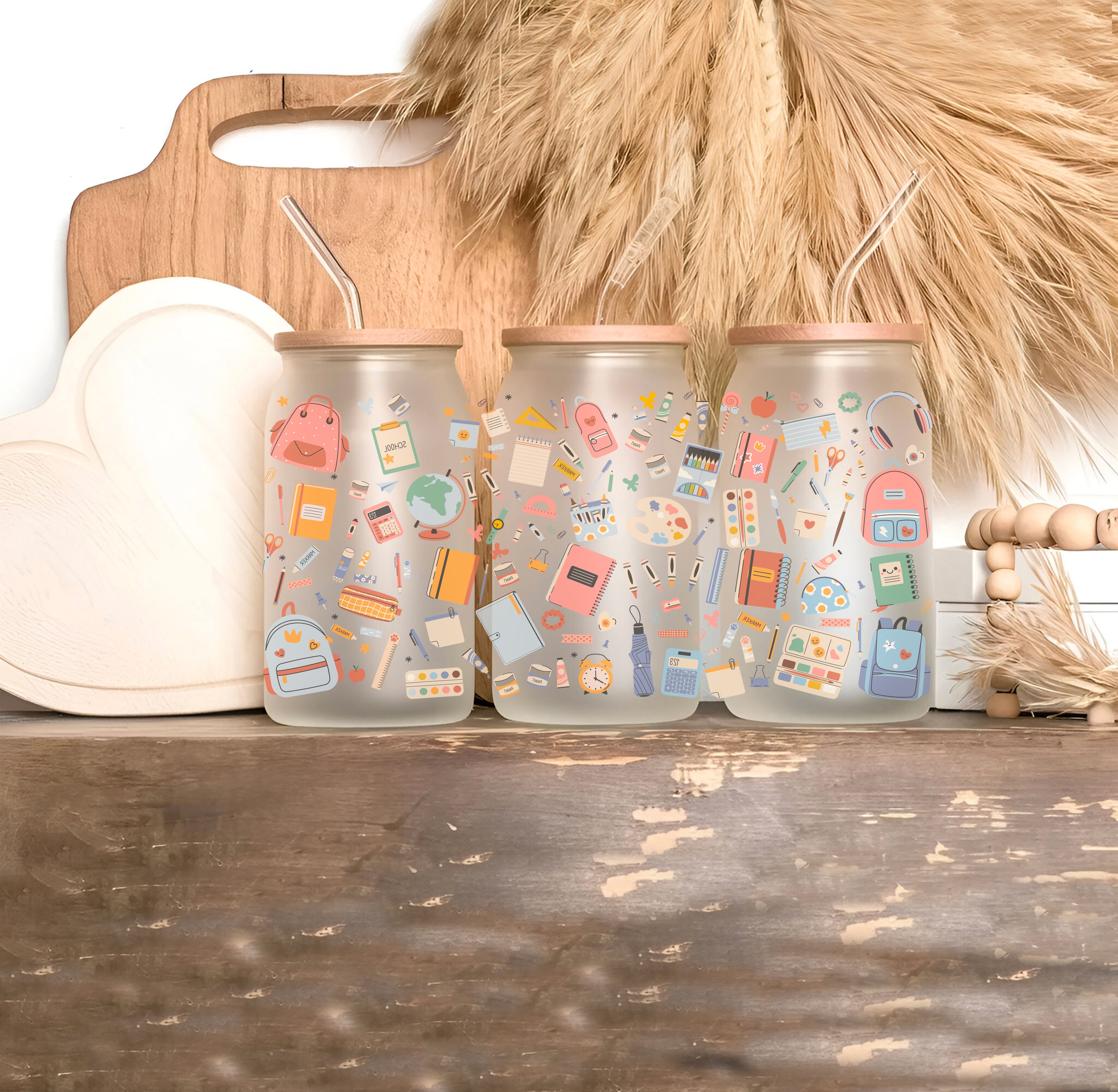 Verre 16oz givré - J'AIME L'ÉCOLE