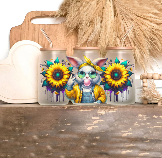 Verre 16oz givré - BUNNY JAUNE